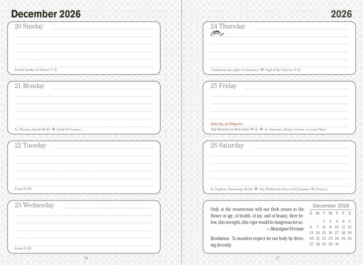2027 Liturgical Daily Planner