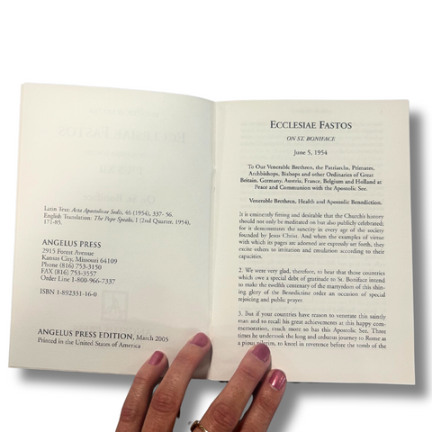 Enc: Ecclesiae Fastos