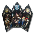 Nativity Stained Glass Tri-fold Triptych Christmas Cards