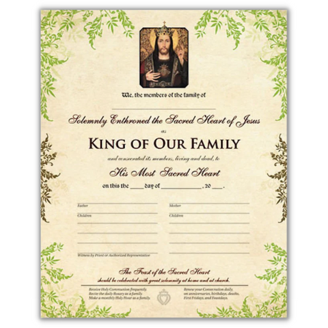 Sacramental Record: Enthronement Of The Sacred Heart 11 X 14