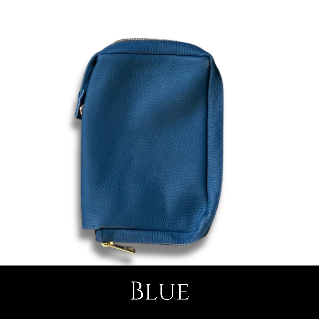 Blue Leather Zipped Missal Cover