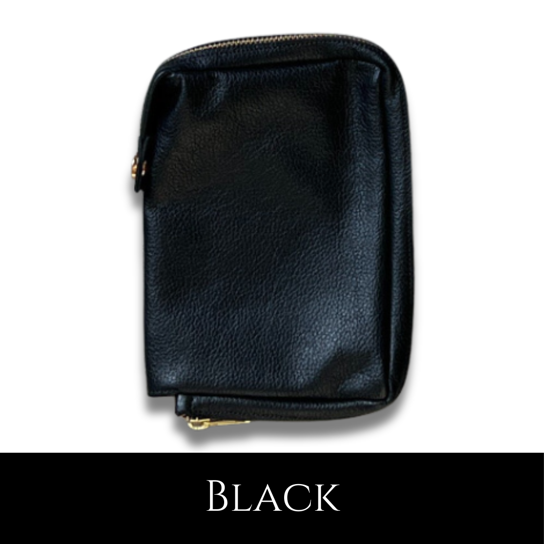 Black Leather Zipped Missal Cover