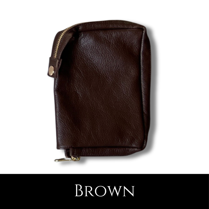 Brown Leather Zipped Missal Cover