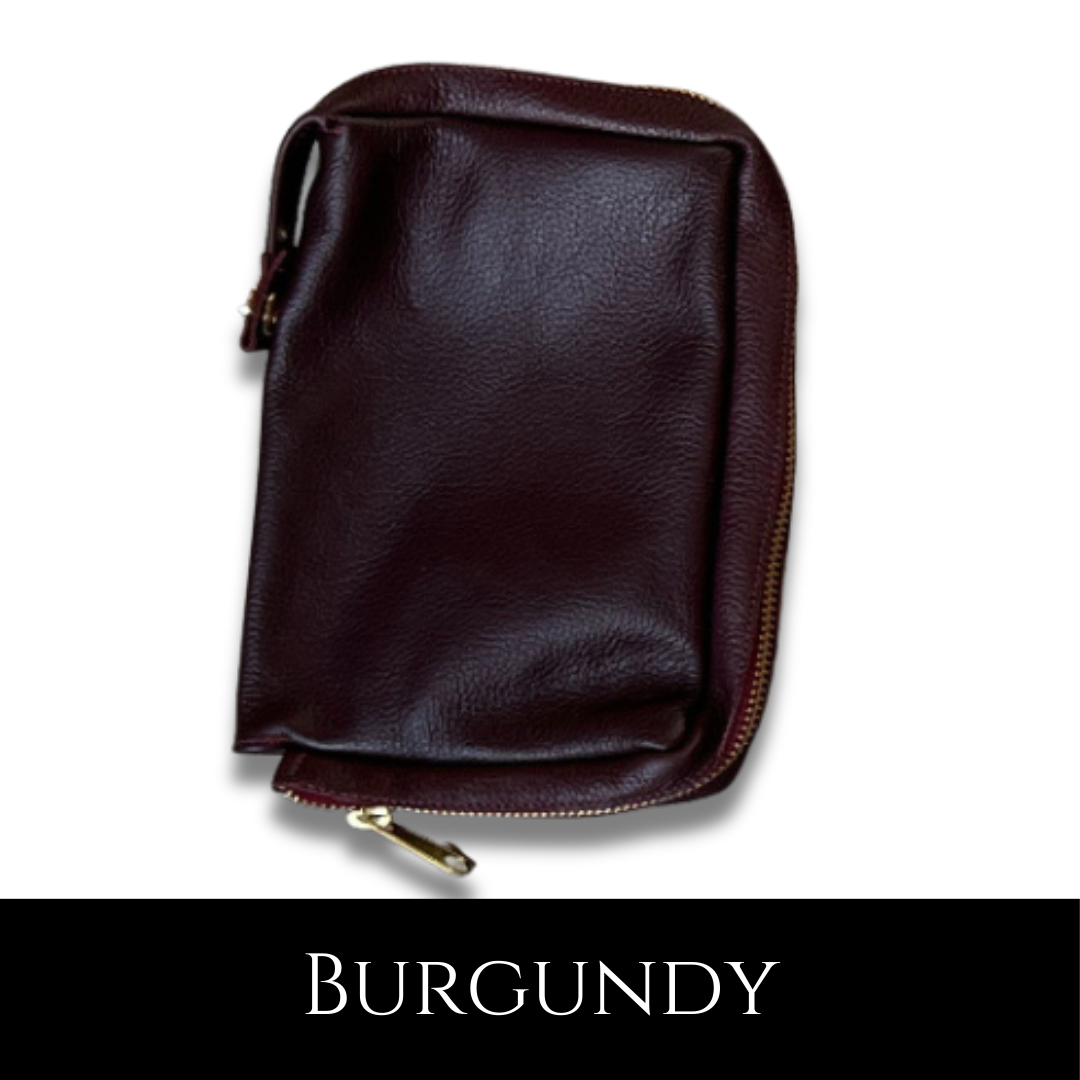 Burgundy Leather Zipped Missal Cover