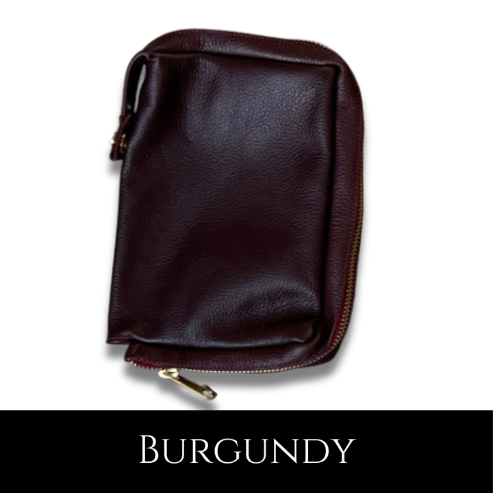 Burgundy Leather Zipped Missal Cover