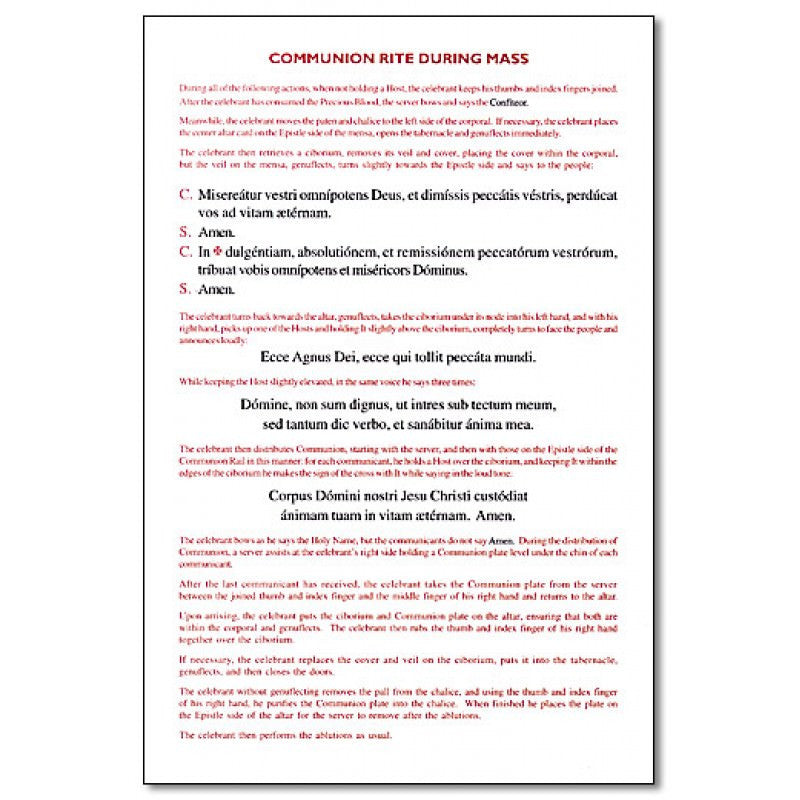 Communion Rite During Mass Card