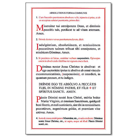 Confessional Wall Card (absolution forma communis)