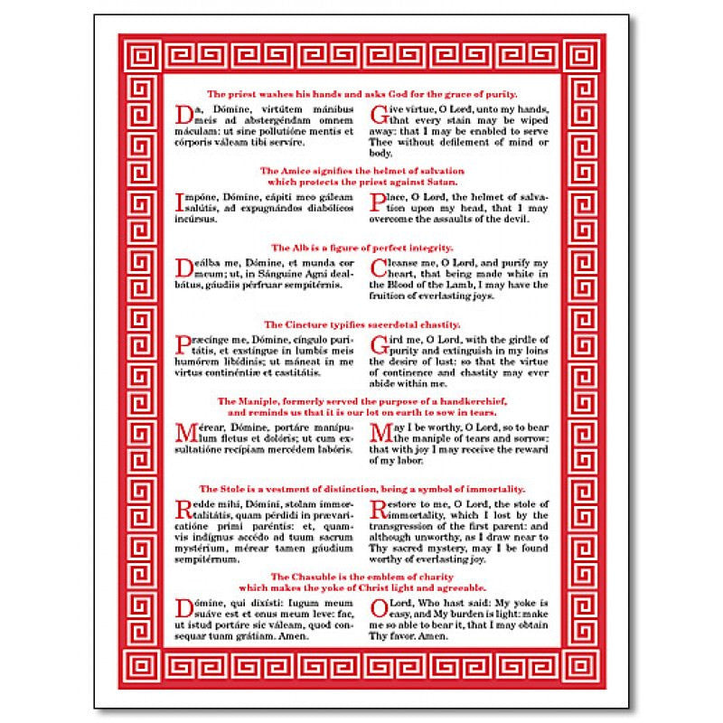 Latin-English Vesting Card