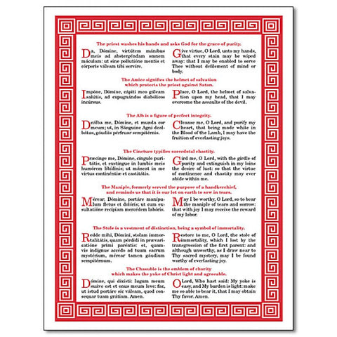 Latin-English Vesting Card