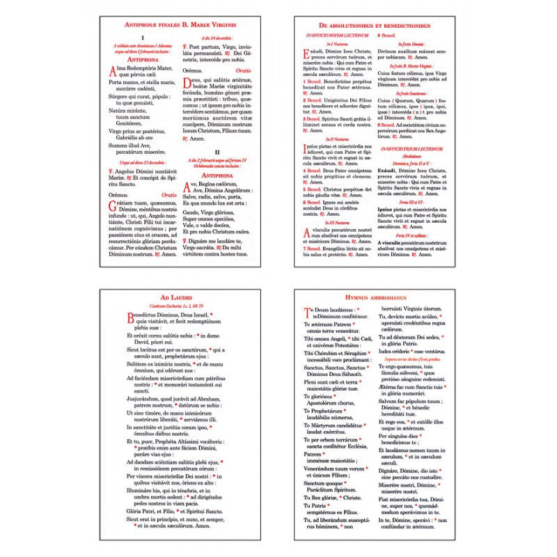Breviary Inserts (4-card Set)