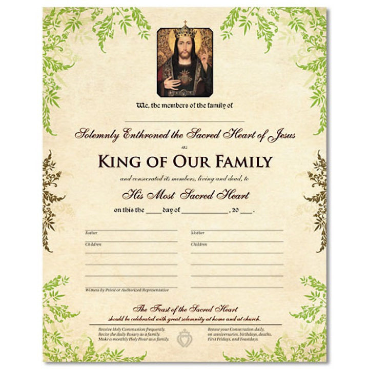 Sacramental Record: Enthronement of the Sacred Heart 11x14