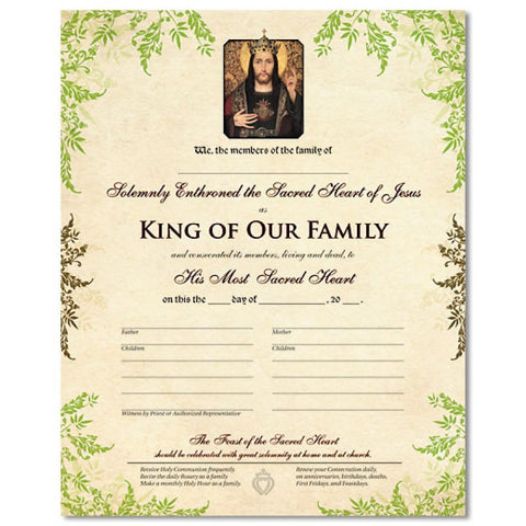 Sacramental Record: Enthronement of the Sacred Heart 8x11