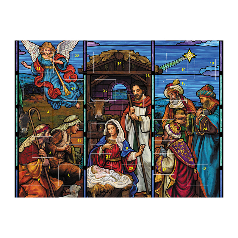 Stained Glass Nativity Advent Calendar